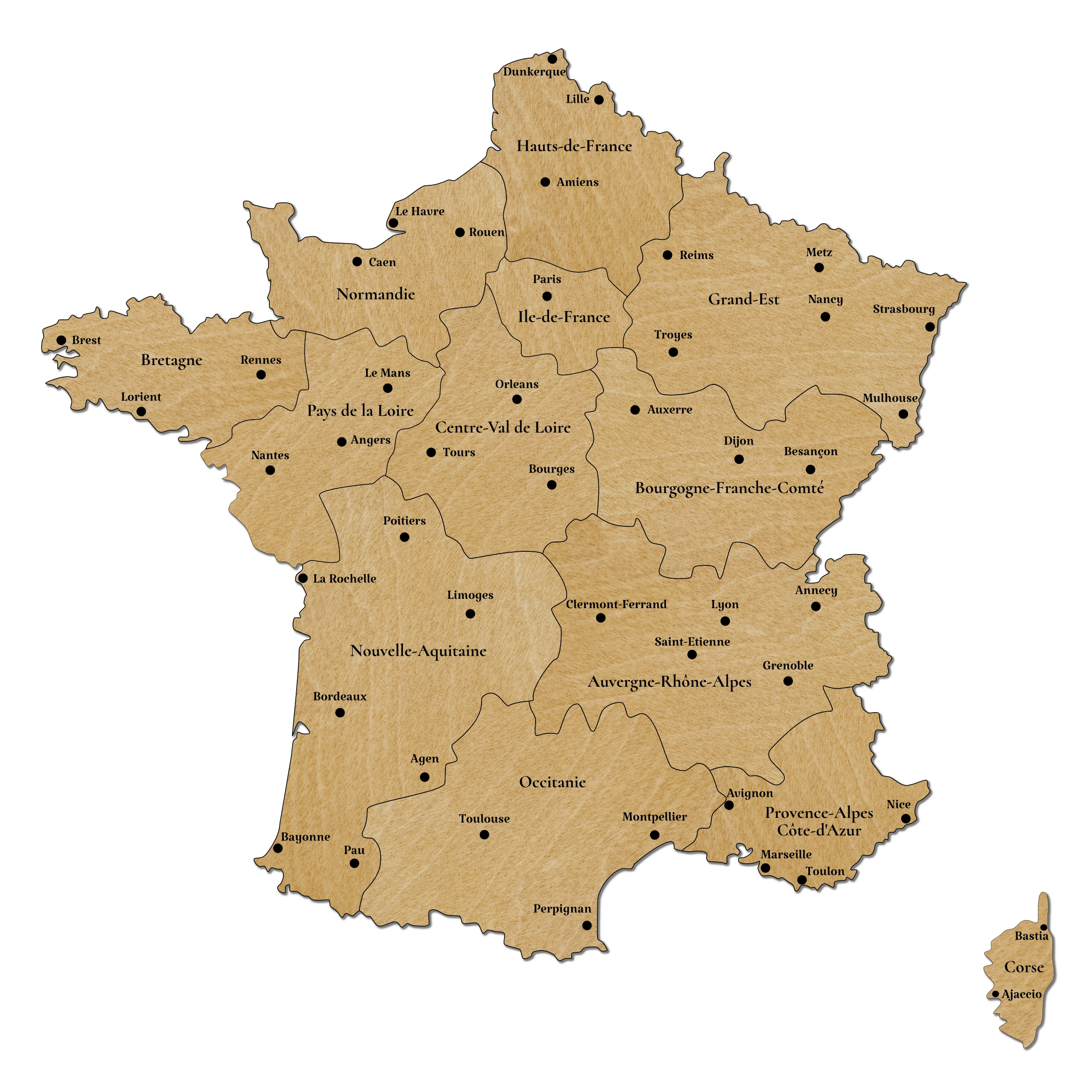 La carte de France