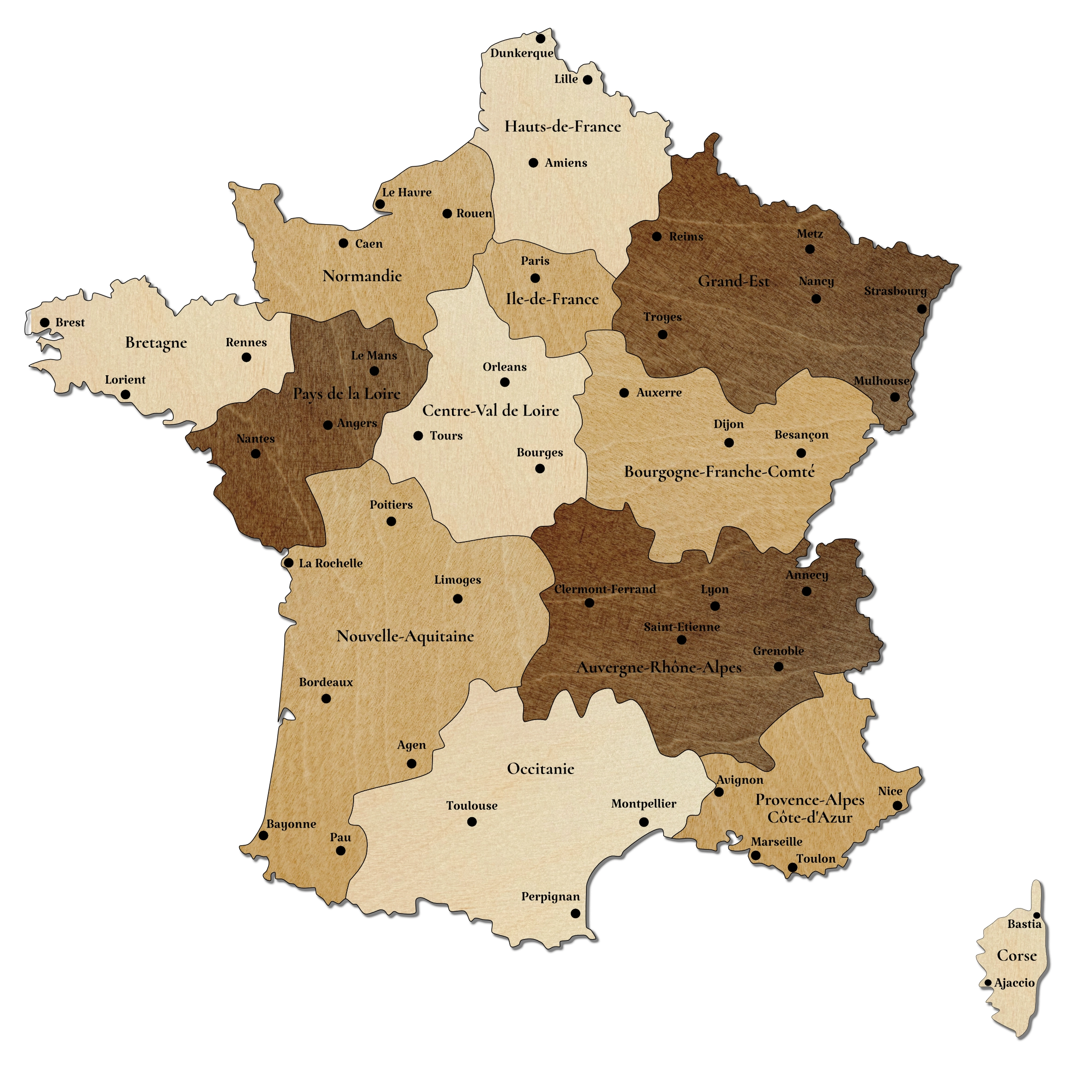 La carte de France
